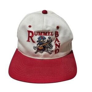 Rummel Band Hat Cap Snap Back Teens One Size White Red School Logo Baseball